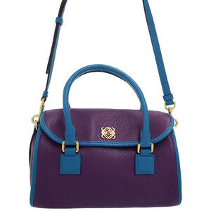 LOEWE Alamo Calfskin Leather Shoulder bag Blue Purple
